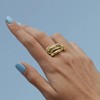 HOLINSE Gold Stackable Rings for Women Non Tarnish,Dainty 18k Gold
