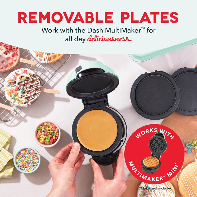 DASH MultiMaker® Mini System Two 4” Nonstick Removable Waffle Plates