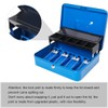 Jssmst Locking Metal Cash Box with Coin Lid, 11.8L x