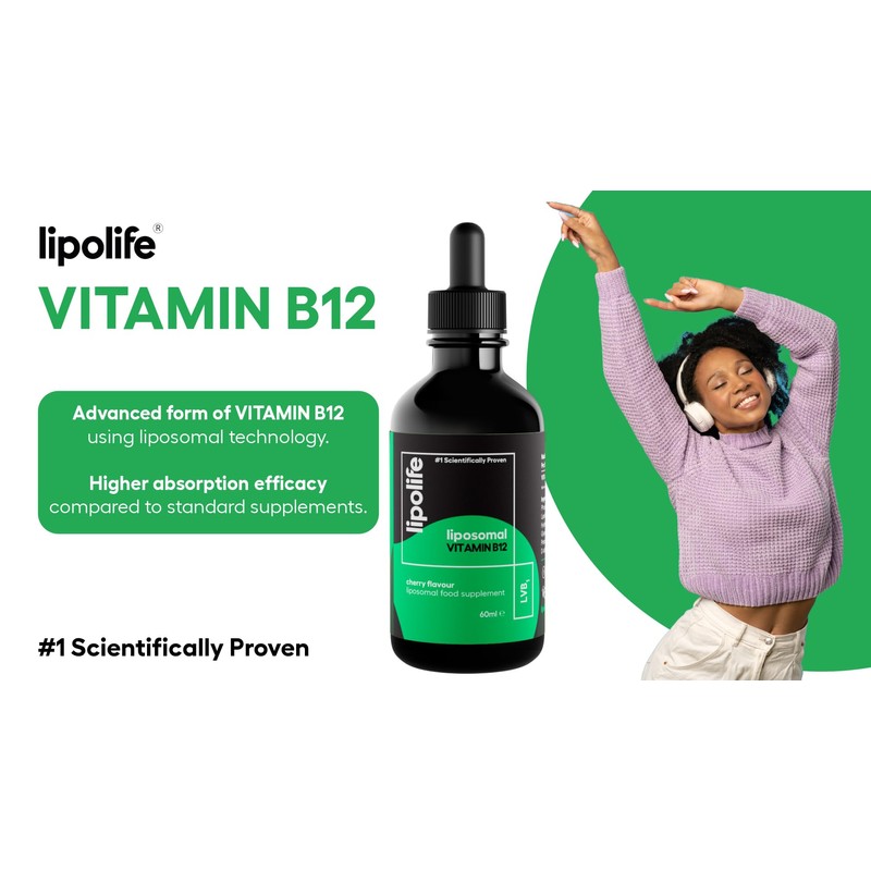 Lipolife Vegan Liposomal Vitamin B12 High Strength | 60 Days