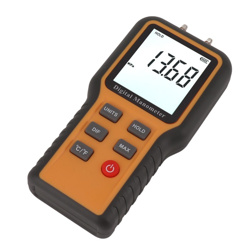 Engine Digital Manometer Differential Gauge High Precision Dual Port HVAC