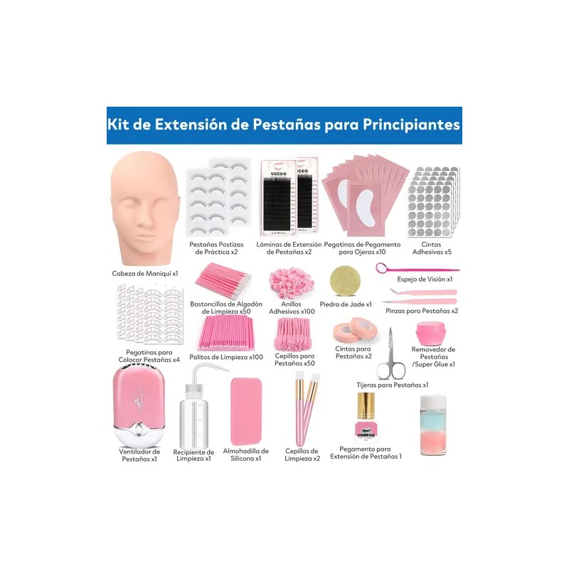 Kit Profesional Extensión De Pestañas Profesional Práctica