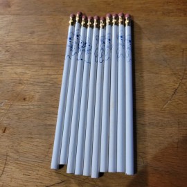 10 vintage Pillsbury doughboy white pencils with erasers unused