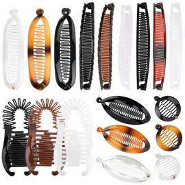 18pcs Banana Clip Hair Clips, Hapdoo Banana Clips for Women Girls Volumizing Ponytail Hair Claw Clip Styling Accessories, 6 Styles