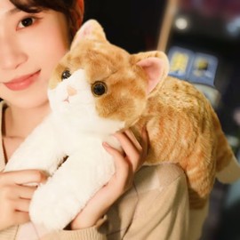 Tea Tiger, Body Pillow, 19.7 inches (50 cm), Plush Cats, Realistic Fluffy, Vivid Soft, Side Sleeping, Cute, Bedding, Sleeping Pillow, For Kids, Cute Tea Tiger, Comfortable Body Pillow, Plush Cushion,