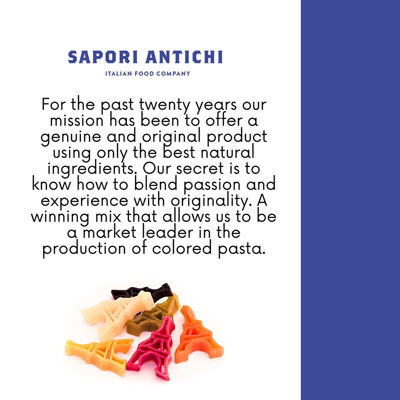 Sapori Antichi Pasta, Multicolor Eiffel Tower, 17.6-Ounce