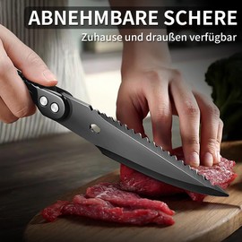 Poultry Scissors Sharp Kitchen Scissors Stainless Steel Meat Scissors: Professional Serrated Edge Bone Scissors Poultry Scissors for Chicken Bone Vegetable Fish Black