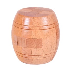 Handmade Powder Keg Wooden Puzzles Interlocking 3D Brain Teaser Puzzles Hidden Passage Mechanical Puzzle Magic Toy IQ Games 3D Puzzles for Kids and Adults (Natural)