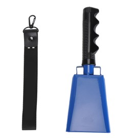 Cow Bell Noise Maker with Handle Loud Cheering Hand Bell Percussion Musical Instrument for Sporting Event Football Games Blue