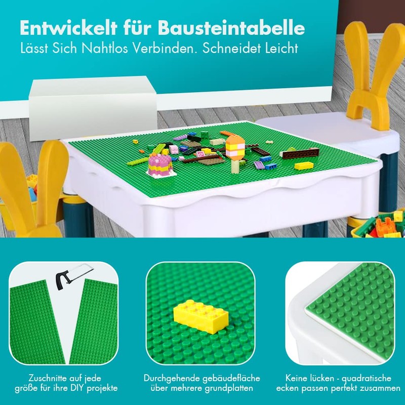 Lekebaby Set of 6 Building Plates, Compatible with Different Building