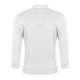 URRU Women's Classic 3/4 Sleeve Open Front Cropped Cardigans Plus Size Tops White M