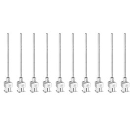 sourcing map 10pcs 16Gauge Stainless Steel Dispensing Needles, 1 1/2" All Metal Glue Needle Tube Blunt Tips Luer Lock for Thick Liquids, Ink, Glue, Lab Use