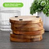Acacia Wood Coasters for Drinks with Lip, WLWNWFT Round Drink