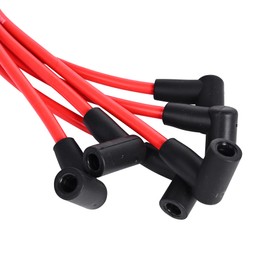 RLP Silicone Spark Plug Wires Set 8.0mm Red Replacement for Buick 225 231 Dauntless V6 Odd HEI Distributor Valve Cover Wires