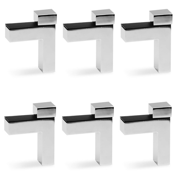 MroMax 6PCS Glass Shelf Bracket 2.56" x 0.91" x 3.23"(LxWxH)