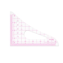 KEARING Triangle Scale Ruler, Sandwich Line, Pattern Making Dress Making Ruler for Sewing, Quilting, Pattern Making,1:4