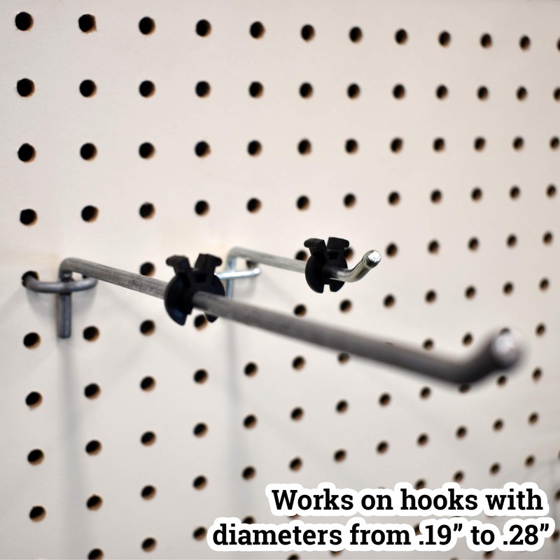 Black Peg Hook Stoppers, Squeeze & Pinch Inventory Control Clips