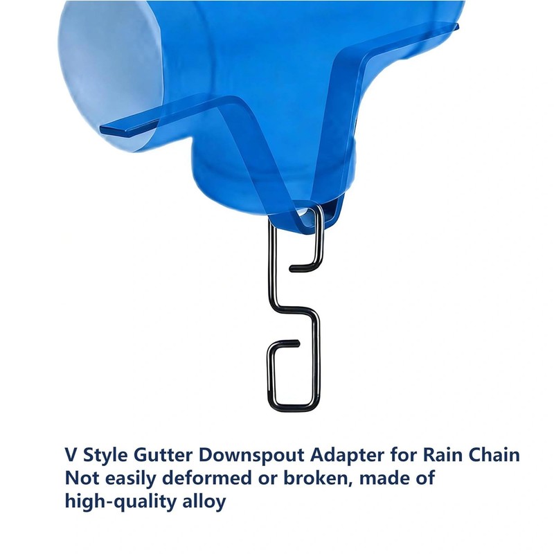 RiseDirectly 2 Pcs Heavy-Duty V-Shaped Rain Chain Gutter Adapter Clip