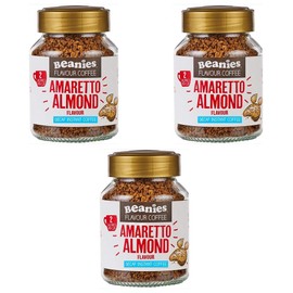 Beanies Decaf Amaretto Almond Instant Coffee Jar 50g, 3 Pack