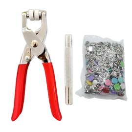 Snap Button Kit Sets, 100 Pair Colorful 5 Claw Buckle with 6 Inch Plier and Alloy Stick for Clothing Leather Crafting Sewing (1)