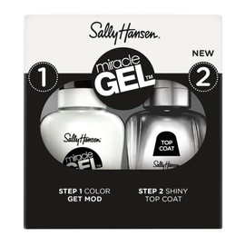 Sally Hansen Miracle Gel™, Get Mod and Shiny Top Coat Duo, Long Lasting, Gel-Like Formula, No UV Lamp Needed, Nail Polish Duo