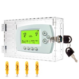 Thermostat Lock Box with Key Thermostat Lock Box Large Thermostat Cover with Lock Universal Clear Thermostat Guard for Thermostats on Wall Fits Thermostat 6.3''*4.72''*2.2'' or Smaller