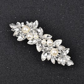 E EMZHOLE Hair Barrettes Crystal Hairpin for Women and Girls Flower Pearl Design Rhinestone Hair Clips Bridal Bridesmaid Hair Accessories