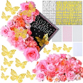 Graduation Cap Decorations,2025Graduation Cap Decorations Kit,Use for Paper Flowers for Graduation Cap Grad Cap Flowers Handmade DIY Graduation Flowers(Pink)