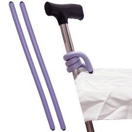 BTREEFLO Cane Holder 2 Pack Walking Stick Holder Crutches Flexible Hook Purple Reacher Grabber Holder Holds Canes Within Reach Walker Accessory for Mobility Scooter, Table, Wheelchair, Rollator