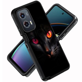 ZXHSBROK for Moto G Stylus 5G 2024 Phone Case, Military Grade Heavy Duty 3-Layer Shockproof Drop Protective Cover for Motorola Moto G Stylus 5G 2024, Black Cat Eyes
