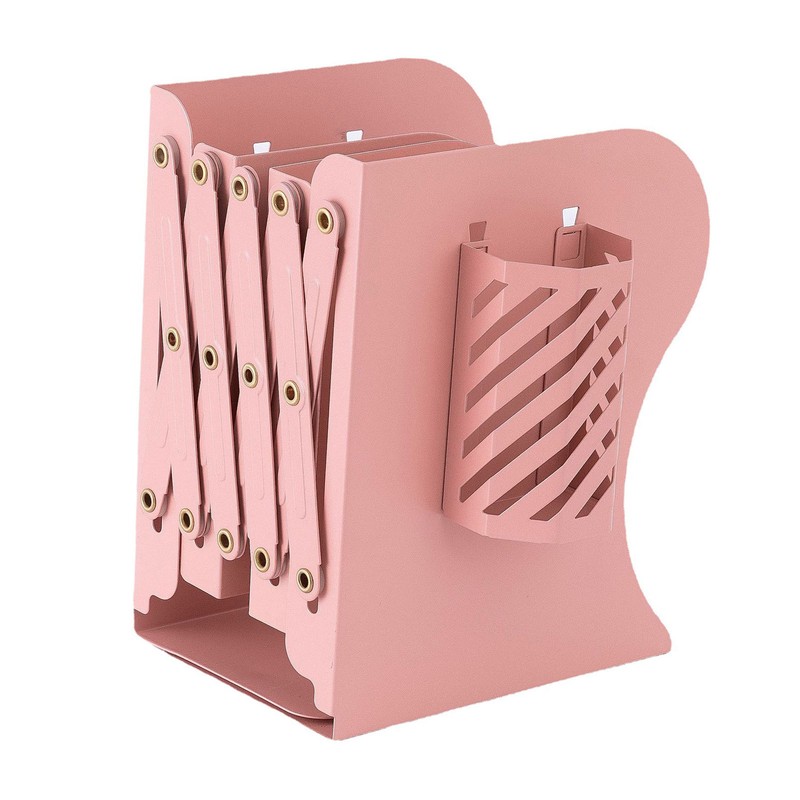 Expandable Desktop Metal Bookshelf Multifunctional Bookcase Book Holder for Shelf