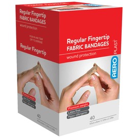 AeroPlast Premium Fabric Regular Fingertip Plasters, Box of 40