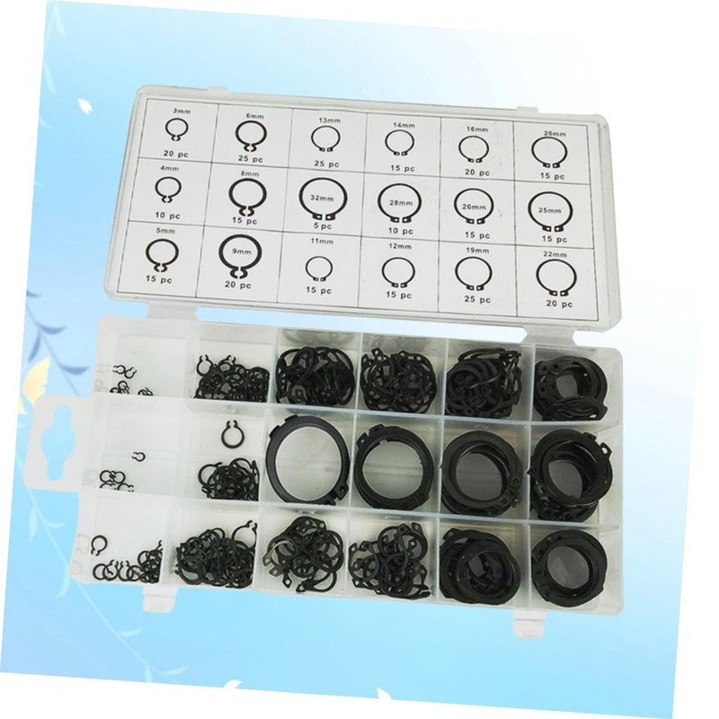 iplusmile 18 Size Carbon Steel Retaining Ring Assortment Circlip Set