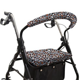 Spring Season Wheelchair Seat Cushion & Backrest, Ergonomic, Comfortable, Durable, Breathable, Waterproof, Easy Care - For Maximum Comfort & Support for Wheelchair Users (Leopard Print)
