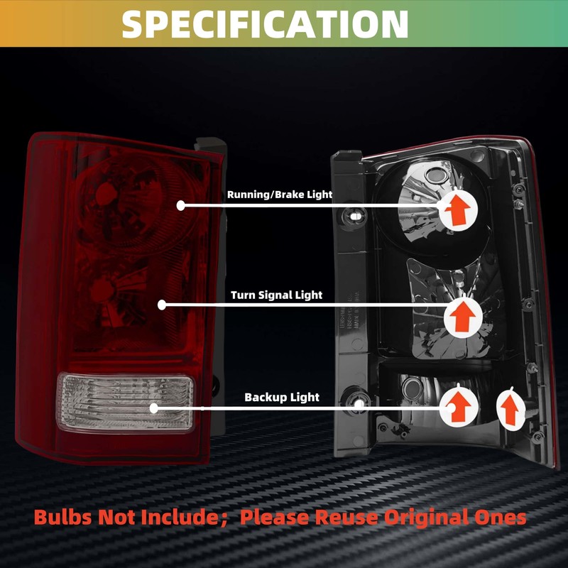WEISIGAO Tail Lights Assembly Compatible with Honda Pilot 2009 2010