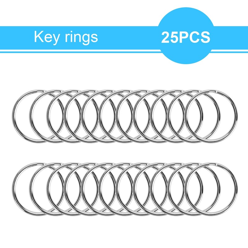 50PCS Metal Lobster Claw Clasp with Key Rings, 25PCS Keychains