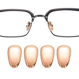 HARFINGTON 2 Pairs Eyeglass Nose Pad 4.5mm Thickness PVC Anti-Slip Glasses Nose Grips Imitation Pure Titanium Glasses Nose Pads for Plastic Frames Glasses, Rose Gold