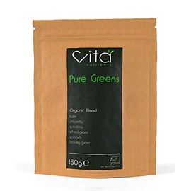 Pure Greens Superfood Powder 150g - Premium Organic Blend of 6 Plant Based Super Greens - Vegan & Gluten Free - Vitamin Fibre & Mineral Rich Formula - Made in The UK