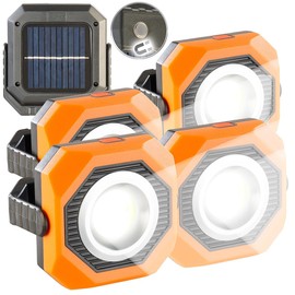 PEARL Solar LED Work Light: Set of 4 Solar Camping & Work Lamps, 6 W, 300 lm, 1,200 mAh, Magnet (COB LED Work Light, Camping Light, Solar LED)