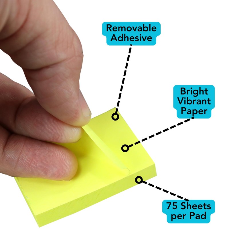 Iconikal Mini Sticky Notes, 28 Count, 2 x 1.5 Inches,