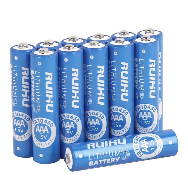 RUIHU AAA Lithium Batteries, 12 Pack Lithium Iron Triple A