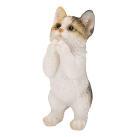 ウービア ミニ おねだり三毛猫 4×2.5×6.8㎝ 人形 フィギュア 置き物 アニマル 動物 ガーデン 装飾 リアル かわいい ネコ H20485