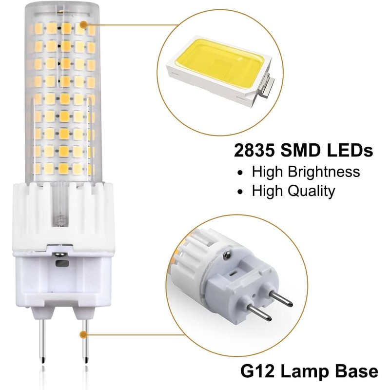 Klarlight 15W LED G12 Bulb, Natural White 4000K 2-Pin Base