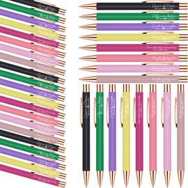 Sayglossy 24 Pack Christmas party Gifts Boss and Lady Pens for Women Appreciation Gifts Office Motivational Ballpoint Writing Pens for Servers and Women, Office Manager Female in Birthday, Christmas