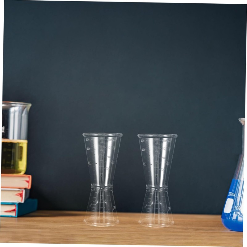 BUGUUYO 10pcs Transparent Double Jigger Cocktail Measuring Cup with Clear