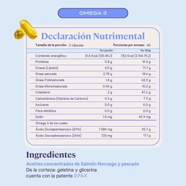 B-FIT B Omega 3 1800 mg Ácidos Grasos - 1080 mg EPA y 720 mg DHA - 130 Cápsulas de Omega-3 de Salmón Noruego y Pescado de Agua Fría - Patente EPAX - Cápsulas Softgel Inoloras