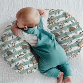 Australian Animals Tropical Leaves Nursing Pillow Covers for Boy Girl Koala Green Stripes Nursery Feeding Pillowcase for Breastfeeding Pillows Native Australia Soft Stretchy Cover for Newborn Infant