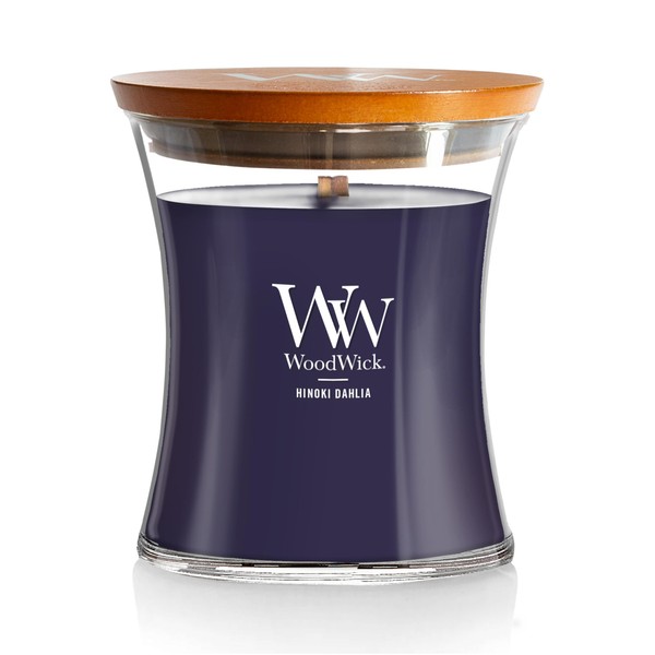 WoodWick Medium Hourglass Candle, Hinoki Dahlia - Premium Soy Blend
