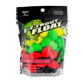 Trout Magnet Trout Magnet E-Z Trout Float Fishing Bobbers, Easy Depth Adjustment, Ideal To Drift Small Lures Or Bait 36-Pack