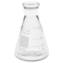 PYREX 50mL Narrow Mouth Erlenmeyer Flasks with Heavy Duty Rim, Ea